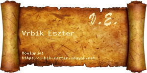 Vrbik Eszter névjegykártya